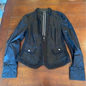 WHBM black zipper blazer